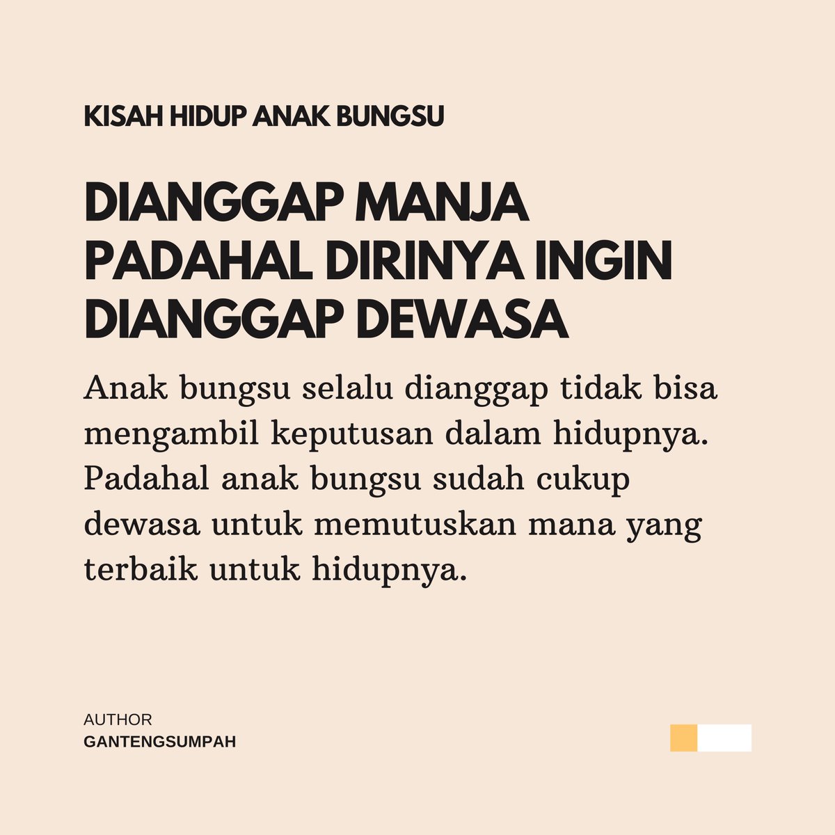 gantengsumpah's tweet photo. Kisah hidup anak bungsu. https://t.co/5HPOTnZFIk