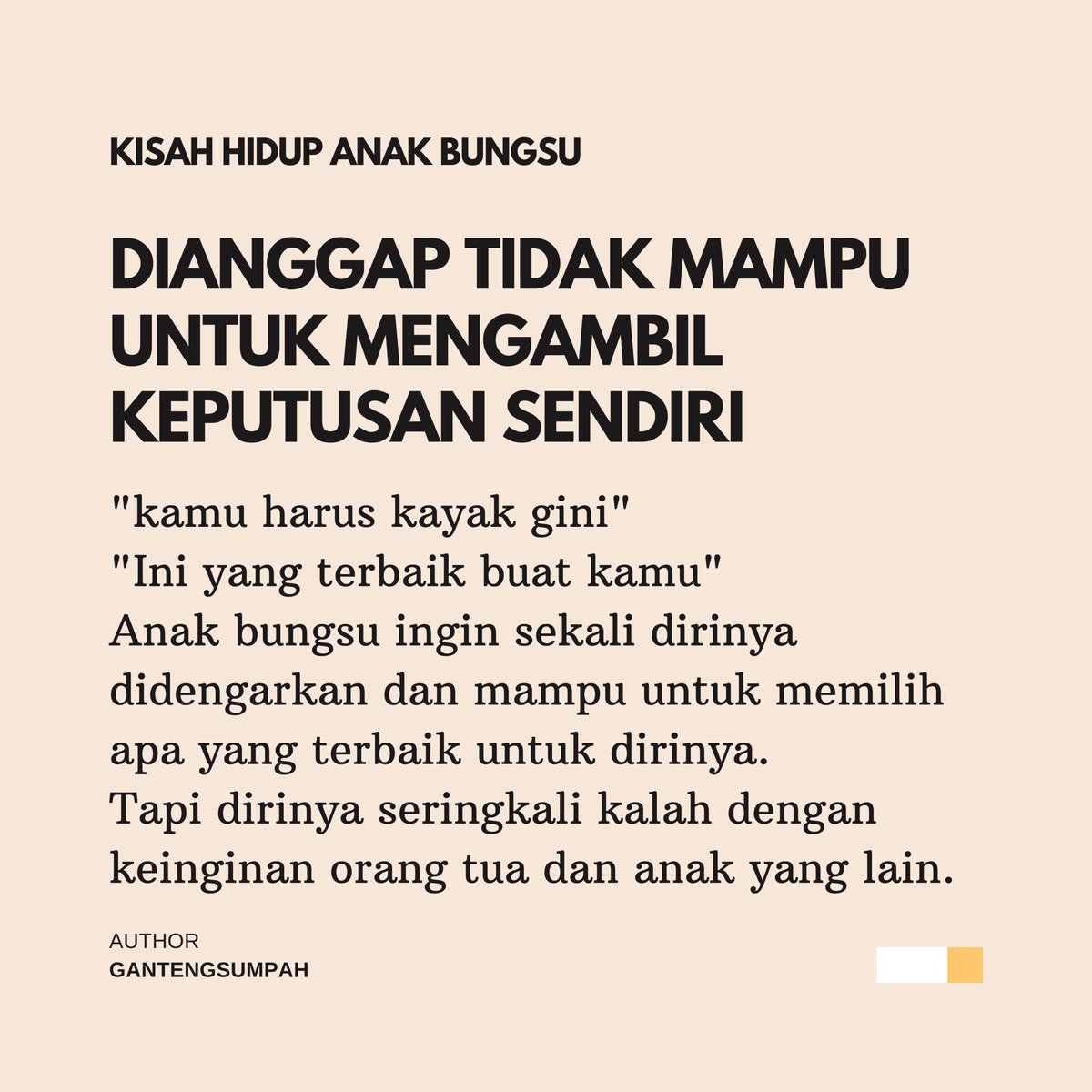gantengsumpah's tweet photo. Kisah hidup anak bungsu. https://t.co/5HPOTnZFIk