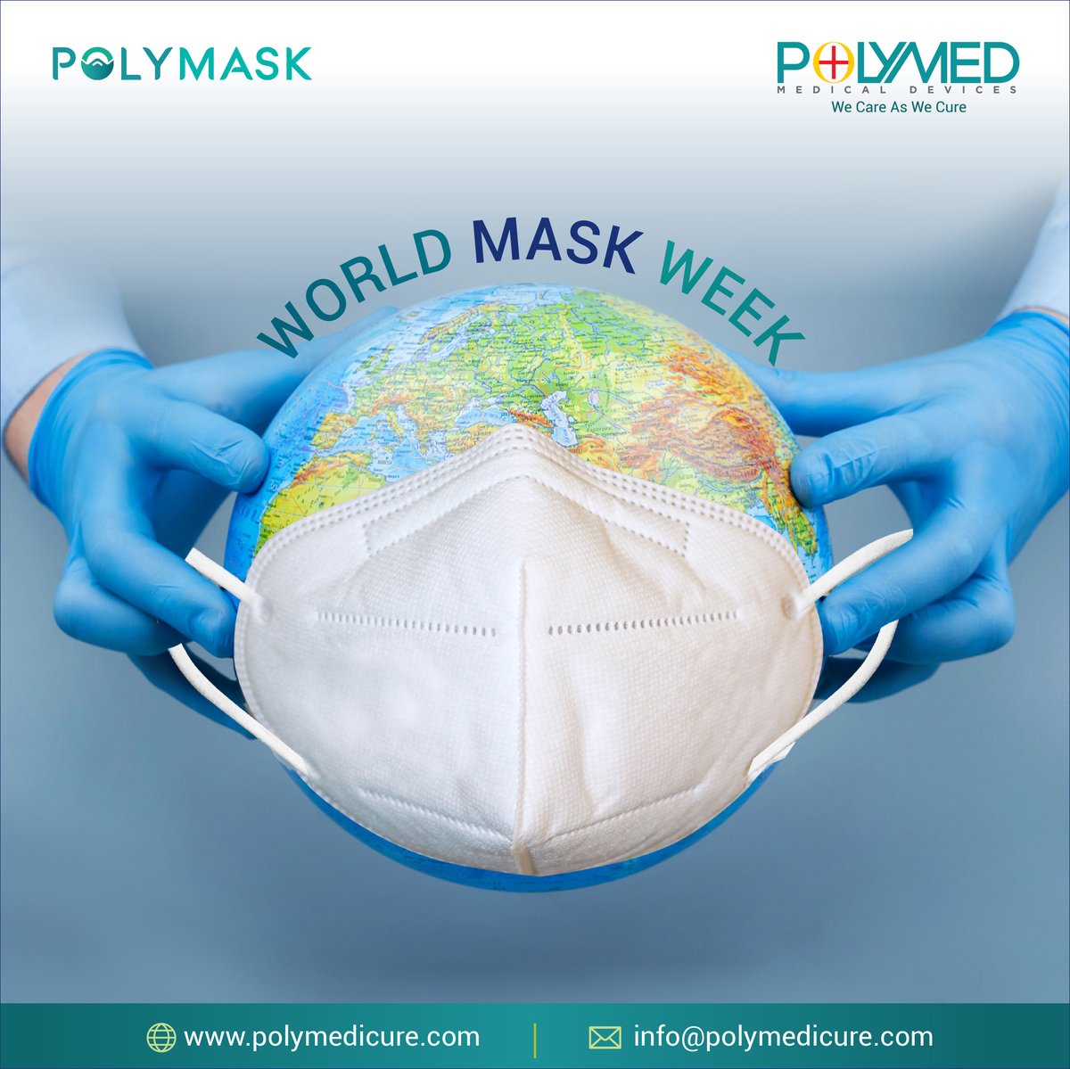 Polymedicure's tweet photo. Until we have vaccines or medicines to fight COVID-19, wearing a mask together with handwashing and social distancing is one of the best tools we have to protect ourselves and those around us. #worldmaskweek #polymedicure #polymask https://t.co/vqHwrZv3Ss