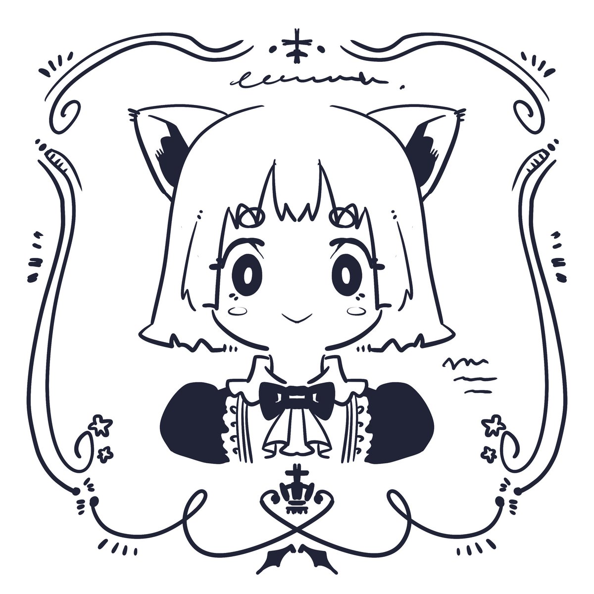 ツールなどを使ってバランスをとったり、
簡単に枠を作るやり方を教えたりしたよ('⊙ω⊙`)
にまいめは植物推し要素ましましねこちゃん??
デザインは楽しく〜 