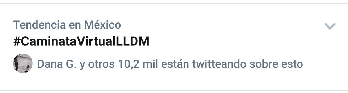 Angelgm_29's tweet photo. Comparto esta información faltando una hora para que se termine este día. Nuestro Hashtag #CaminataVirtualLLDM llegó a posicionarse en el lugar número 31 a nivel nacional en el transcurso del día, a una posición del Top 30 con más de 10,000 Tweets. https://t.co/yjG3thifyB