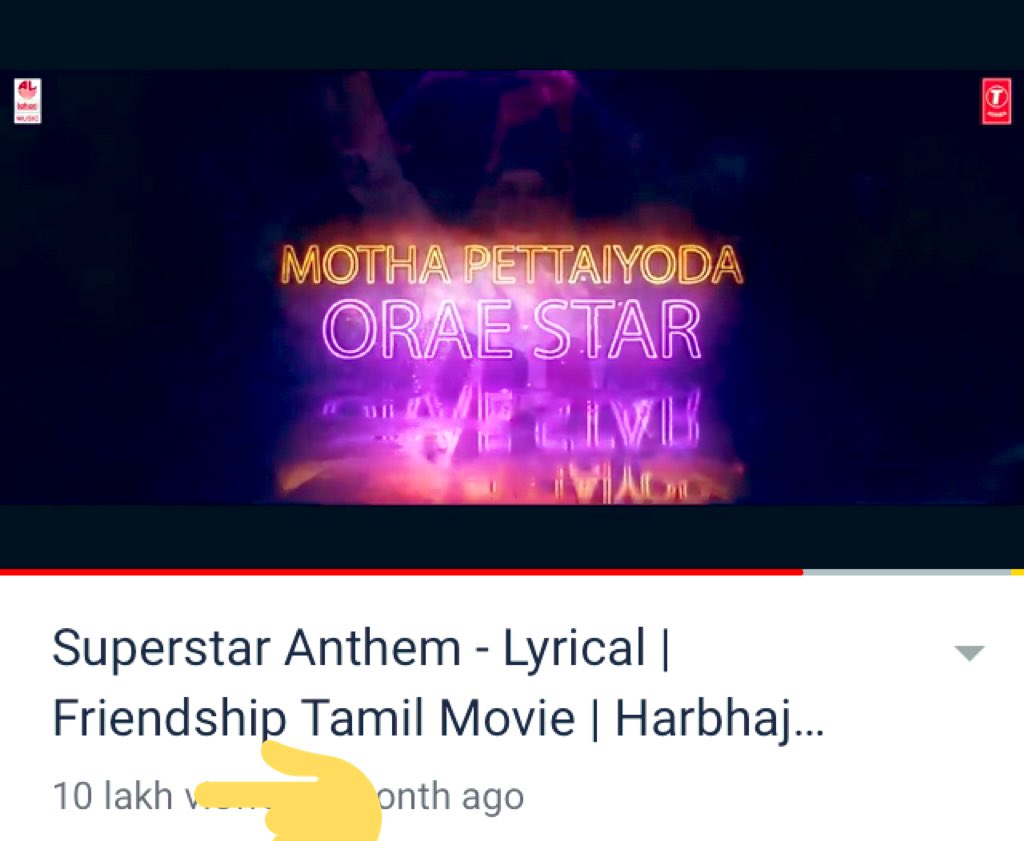 DK_Musicoffl's tweet photo. Super star anthem 1 Million views ๐ Thank you all for your support ๐๐ป๐๐ป๐๐ป #rajinifans๐ค๐ป#Losliyafans #strfans @harbhajan_singh
@JPRJOHN1 @akarjunofficial @actorsathish @shamsuryastepup @ImSaravanan_P @RIAZtheboss @Cinemaass #FriendshipFirstSingle #rajinified #45YearsOfRAJINISM https://t.co/ILqbvMFUBr