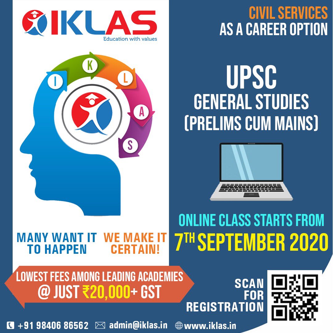 iklasiasacademy's tweet photo. As informed, We are happy to reveal the course details here.. 

Full &amp; Full online classes for #UPSC Course starts from Sep 7th. Register yourself and Achieve your dreams on #IKLAS https://t.co/8WoRxg2fnW