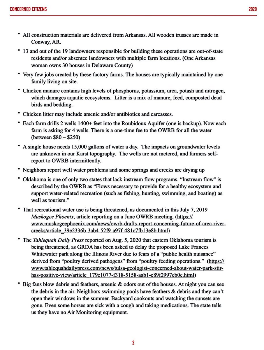 Just to add to this thread... this info sheet was passed out to lawmakers on the ag committee today from Green Country Guardians, which is the grassroots organization citizen Grant Hall was representing.  #OkLeg