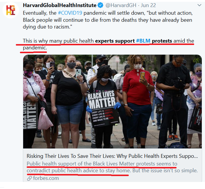1/Medical Experts said covid-19 meant we must close businesses, cancel weddings, cancel church, miss funerals and stay home.Most of us, through tears and broken hearts, listened.The same experts then gave enthusiastic approval to the massive  #BLM protests,Why?A Thread