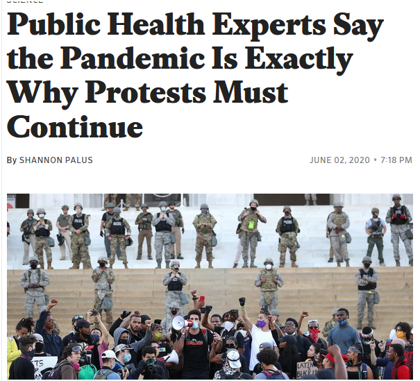 1/Medical Experts said covid-19 meant we must close businesses, cancel weddings, cancel church, miss funerals and stay home.Most of us, through tears and broken hearts, listened.The same experts then gave enthusiastic approval to the massive  #BLM protests,Why?A Thread