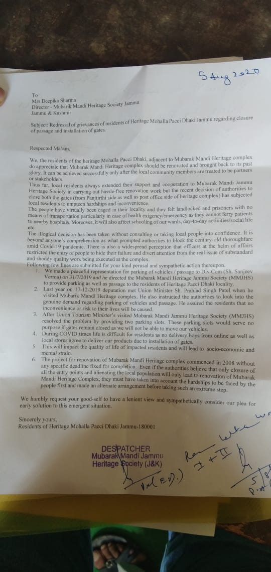 Vaibhav (@explorervaibhav) on Twitter photo Residents of Ward no 1 & 2 requested Director Mubarik Mandi Heritage Society to provide keen listening& submitted request on 5 August. Till now there is no public discourse/meeting with stakeholders regarding Mubarik Mandi Heritage complex <a href="/manojsinha_/">Manoj Sinha</a> <a href="/diprjk/">Information & PR, J&K</a>. Anyone listening. Residents of Ward no 1 & 2 requested Director Mubarik Mandi Heritage Society to provide keen listening& submitted request on 5 August. Till now there is no public discourse/meeting with stakeholders regarding Mubarik Mandi Heritage complex <a href="/manojsinha_/">Manoj Sinha</a> <a href="/diprjk/">Information & PR, J&K</a>. Anyone listening.