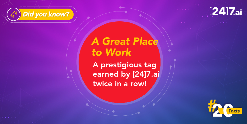 247ai_India's tweet photo. A cool & vibrant people-friendly workplace & an amazing space to learn and grow – that’s what makes us a great place to work & we're delighted to have earned this prestigious tag twice in a row!
Thanks for following #20Facts.
Leave a😊in the comments if you loved the series.👇 https://t.co/UDQOpZBfNY