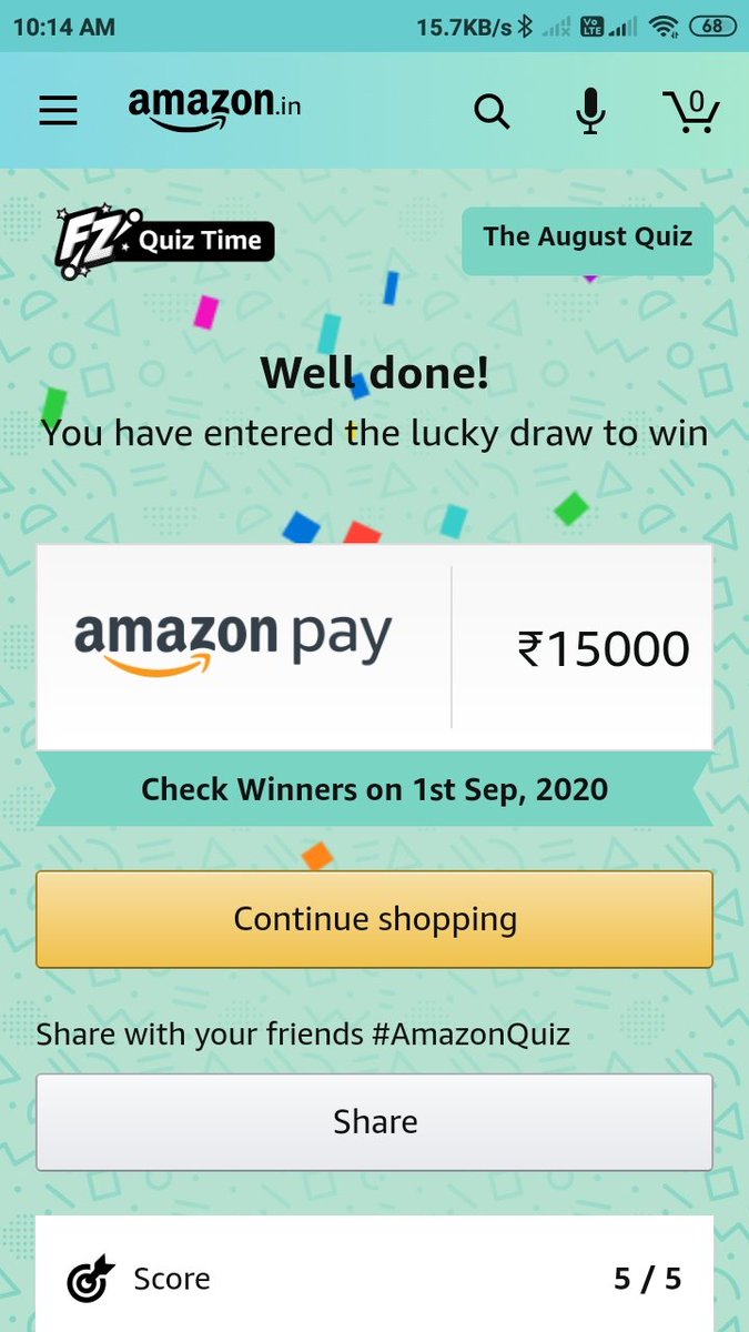 Rajkish27601632's tweet photo. @amazon @amazonIN 
#RajkishorSharma @Rajkish27601632 
#AmazonQuiz I'm eligible to win this prize. Thanks @amazon https://t.co/17zZBE7F4S