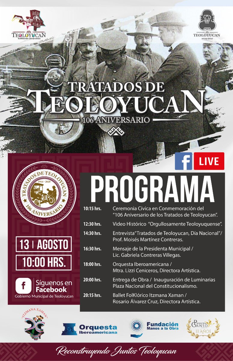 GansoAc's tweet photo. No se pierdan el día de mañana, #Facebooklive del concierto especial por el #CVI_aniversario de la firma de los #TratadosdeTeoloyucan, presentación de la #OrquestaIberoamericana bajo la dirección de @LizziCeniceros.
#proyectoelganso11años
#QuédateEnCasa
@DeTeoloyucan https://t.co/pllYVaJSy1