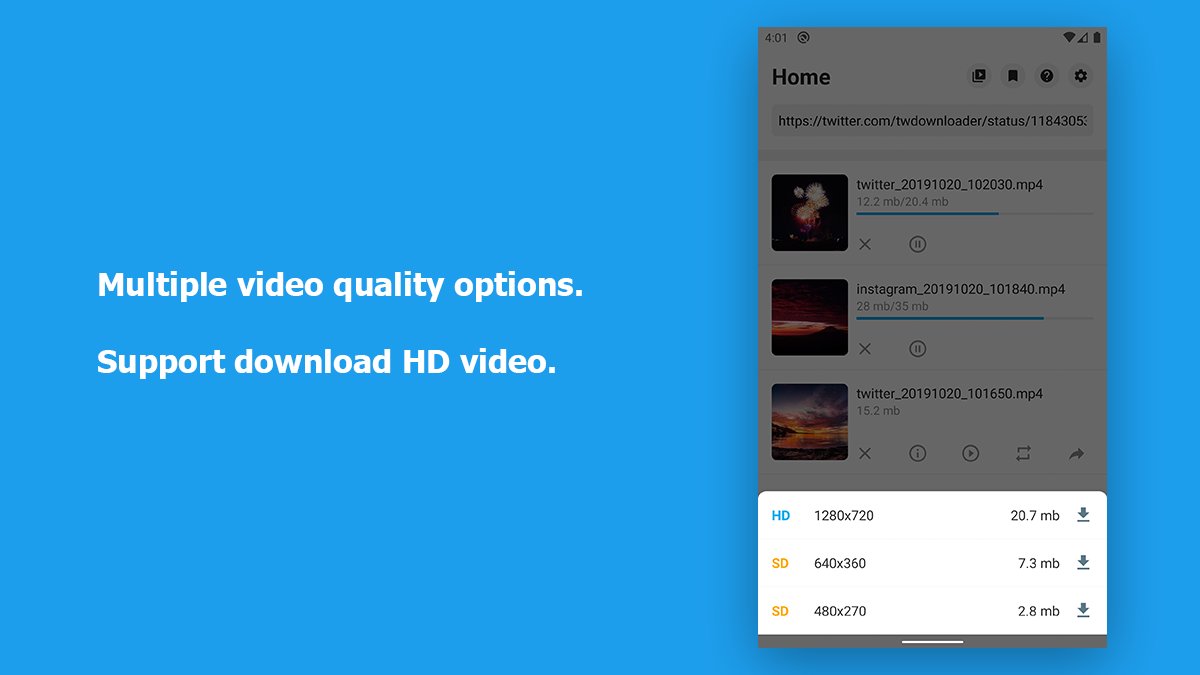 Multiple video quality options, support download HD video.