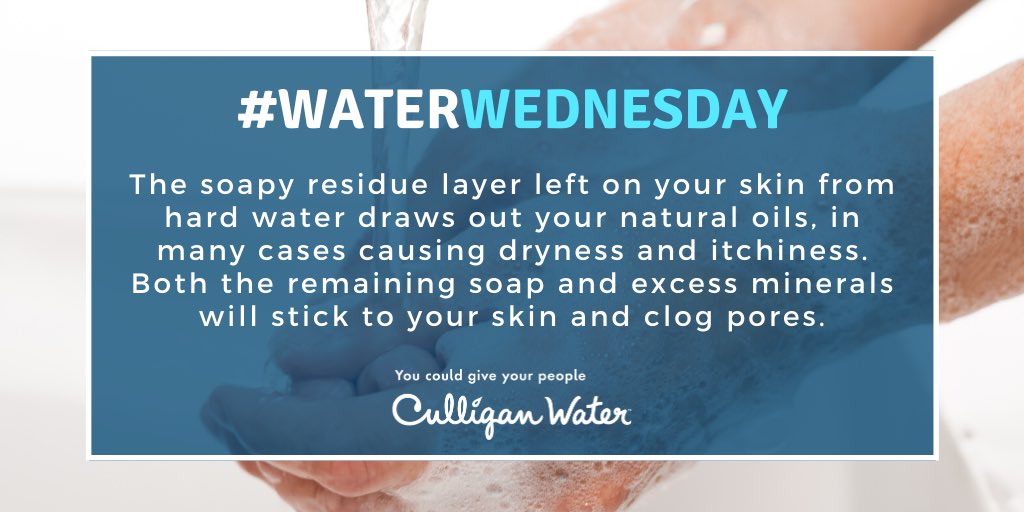 Did you know that hard water can clog your pores and create skin problems like acne, psoriasis, and eczema? #waterwednesday #hardwaterproblems #h2o