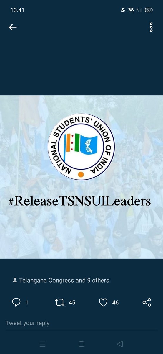 ayila_prashanth's tweet photo. NSUI for students
Trs govt is a terrorist minded
Trs govt is only for money 
TRS govt is not ruling TS govt
High court is ruling
#ReleaseTSNSUILeaders
 #ReleaseVenkatBalmoor 
@KTR_News @TSwithKCR @VenkatBalmoor @revanth_anumula @SabithaindraTRS  @PMOIndia https://t.co/zoXDal0FkL