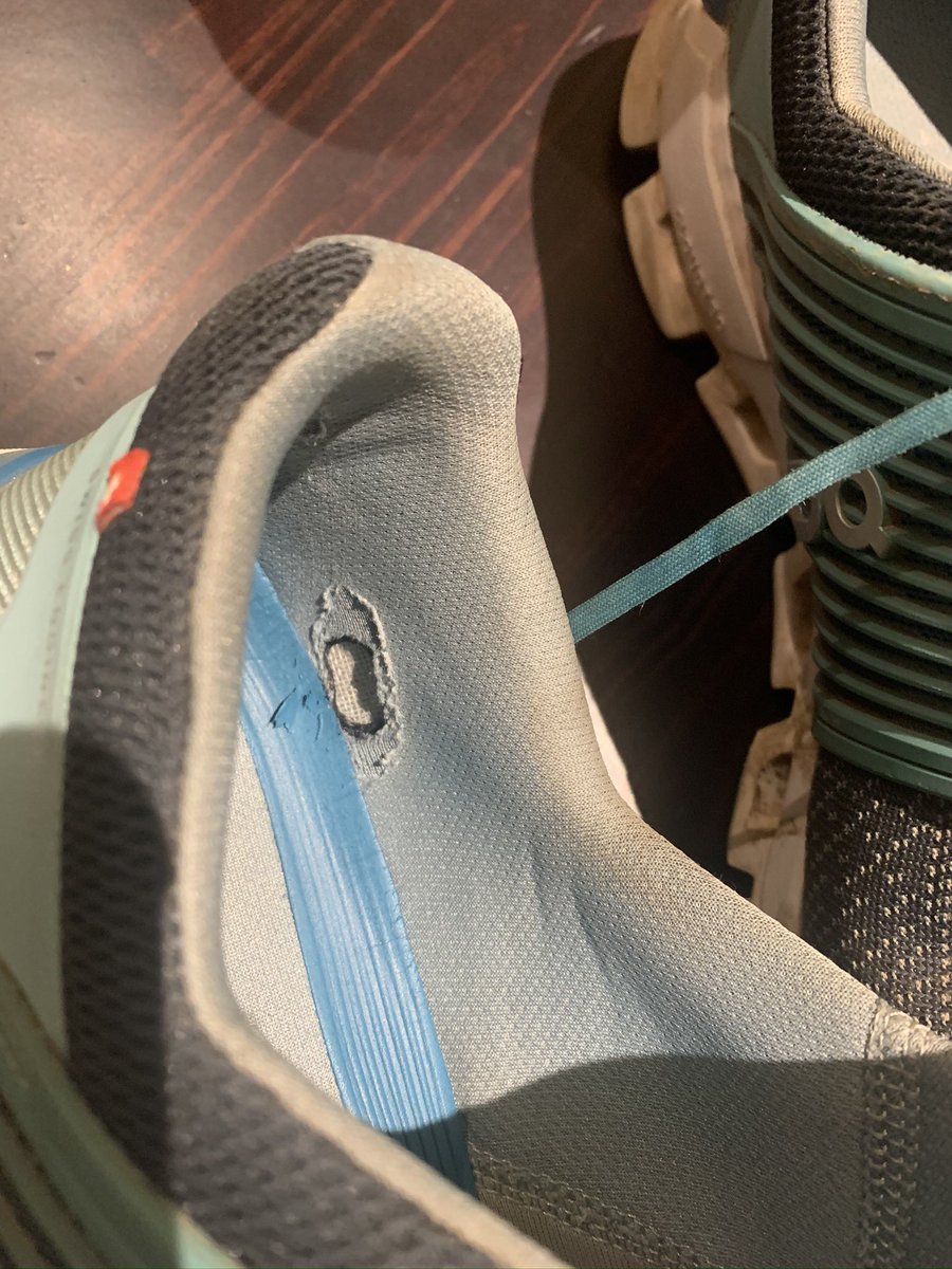 Baby_G_raffe's tweet photo. From loving my @on_running shoes to big disappointment when this happens after only having them for 7 months and get told that they are out of warranty sorry. But you can get a 30% discount on you next purchase. There won’t be a next purchase. Will have to stick to @Nike. https://t.co/xGW9Zt31KO