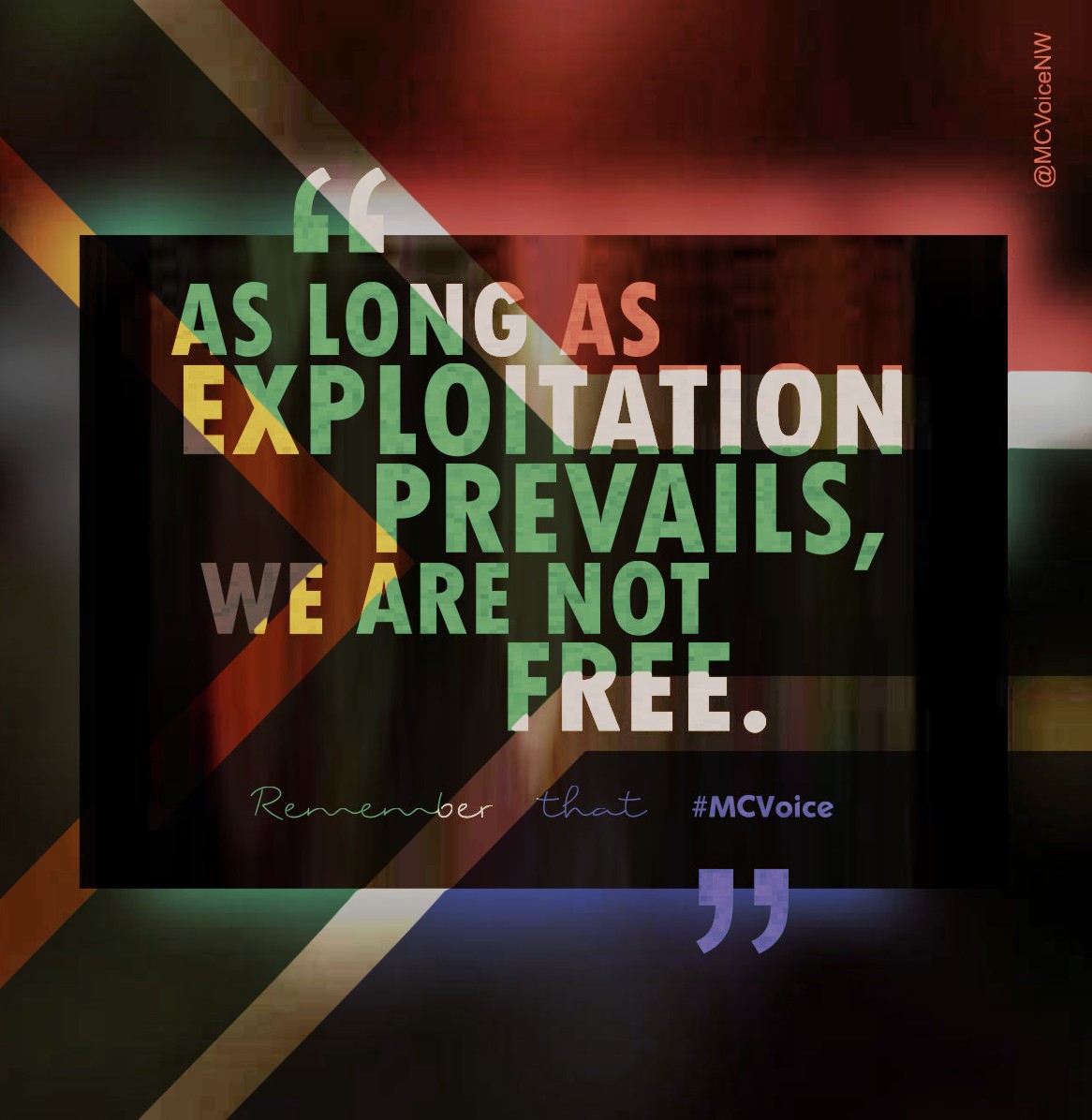 MCVoiceNW's tweet photo. #NotYetUhuru
As long as Exploitation Prevails, We are not free✊ https://t.co/i0yBiUhCcC