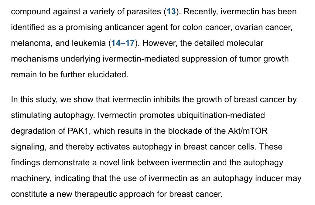 Oh, and did I mention that Ivermectin also cures cancer? https://cancerres.aacrjournals.org/content/76/15/4457.long