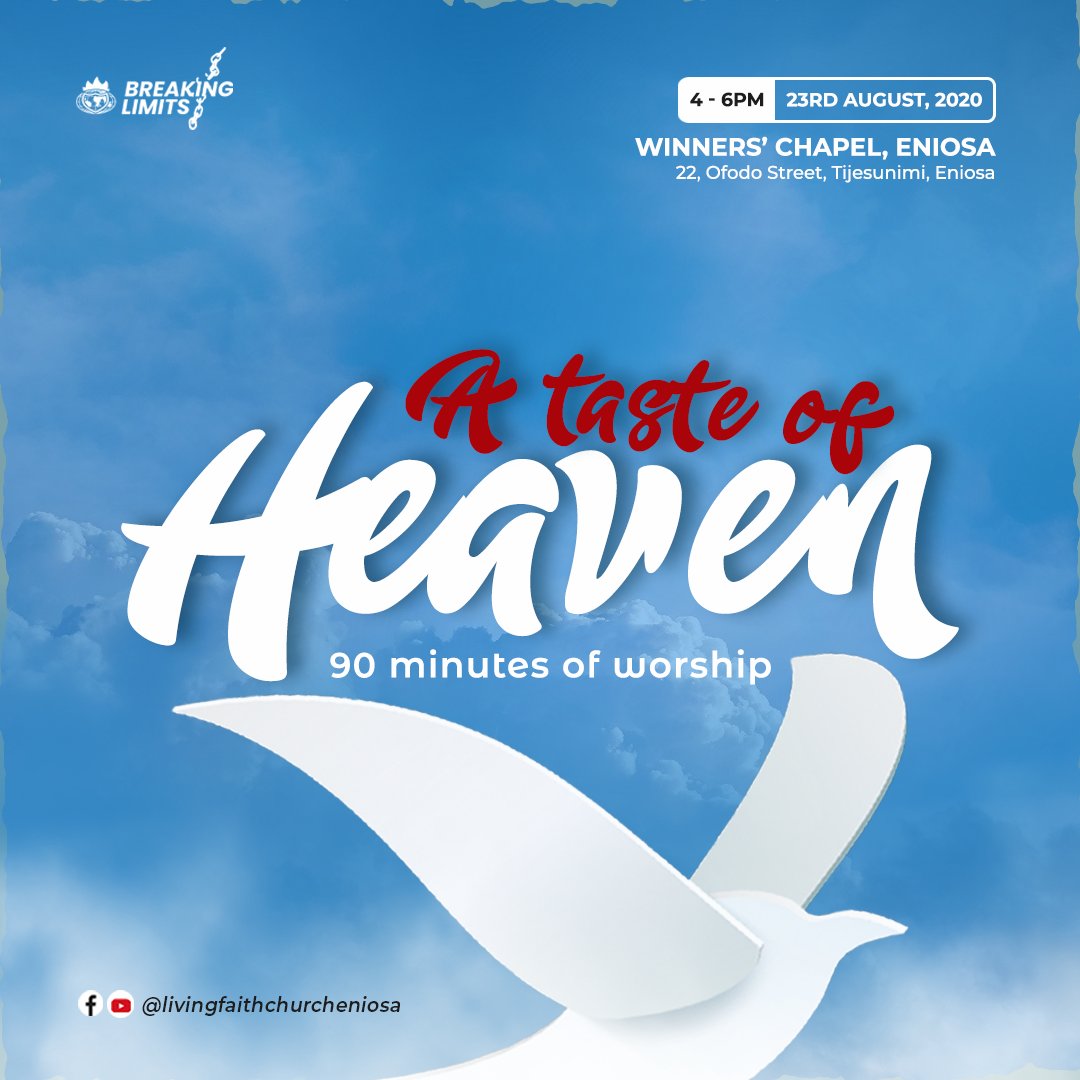tomiladeo22's tweet photo. Won't you like to have this spiritual laxity shaken off you?
Won't you like to burn for him?
Won't you like to be addicted to Him like never before?

Just a taste of Heaven that will leave you going back for more and more.
#90minutesofWorship
#UndilutedWorship
#ATasteofHeaven https://t.co/JZ6r0NpRrZ