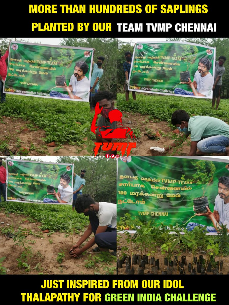 Ramesh Bala On Twitter Gud Work Team Tvmp For The Initiation Of The Greenindiachallenge To Every Thalapathy Fans In Your Team Planting More Than 100 Saplings By Ur Team Tvmp Master