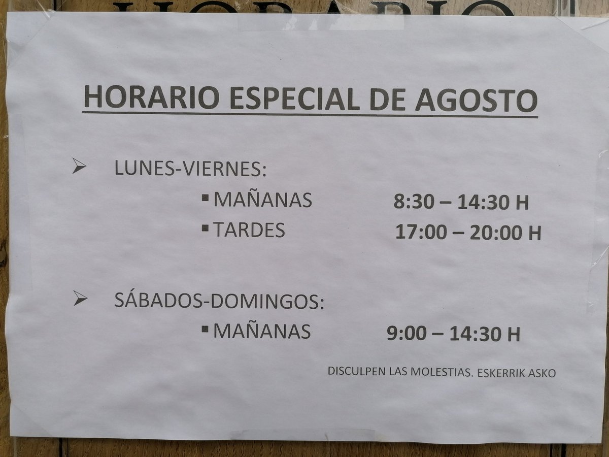 Buenos y frescos días (por fin)!!
Os traemos el horario especial de Agosto. Recordad que el sábado 15 de Agosto permanecerá cerrado por día festivo.

Salud para todos! 😊