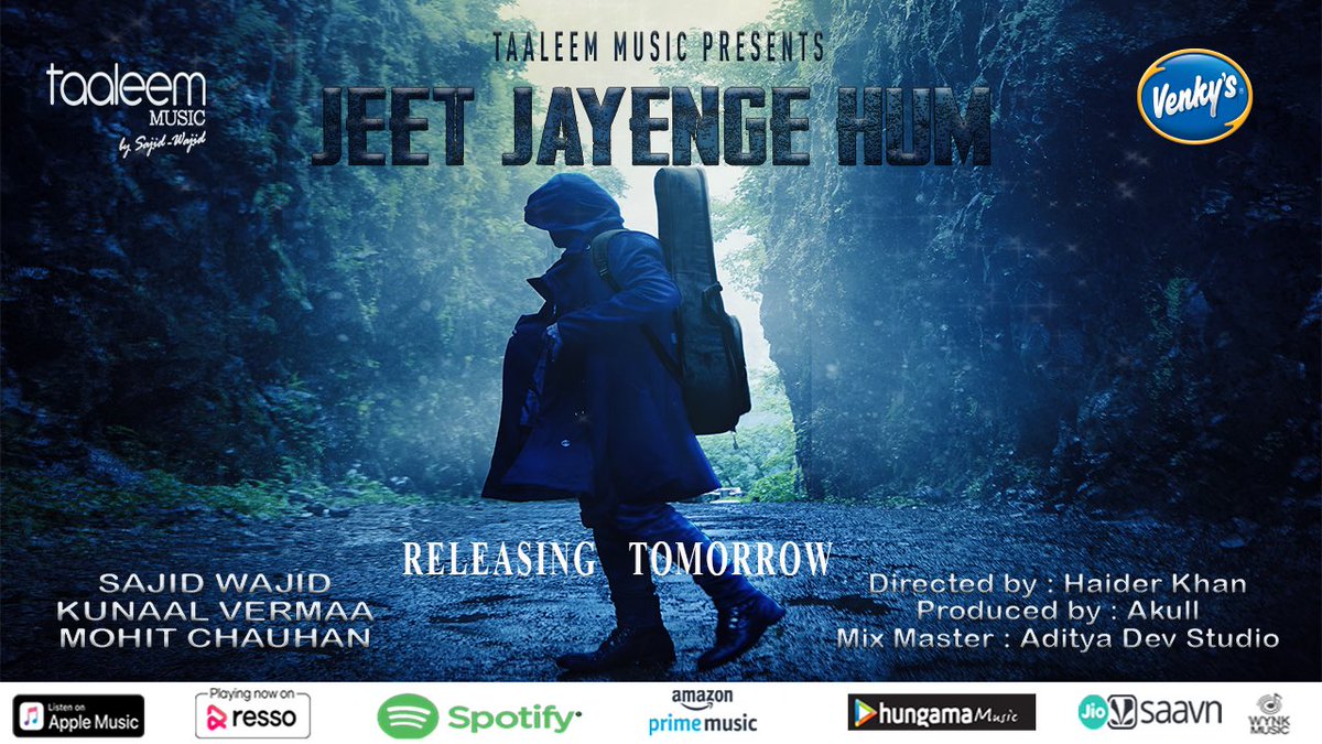 Taaleem Music (@taaleemmusic) on Twitter photo Teasing you with our new song
‘JEET JAYENGE HUM’ 👇
youtu.be/XBoi78X3wDs
Dropping out tomorrow on all platforms.
—————————————————
<a href="/SajidMusicKhan/">Sajid Khan</a> <a href="/wajidkhan7/">Wajid Khan</a> <a href="/kunaalvermaa77/">KUNAAL VERMAA</a> <a href="/_MohitChauhan/">Mohit Chauhan</a> <a href="/adityadevmusic/">Aditya Dev</a> <a href="/akullofficial/">AKULL</a> <a href="/HaiderKhanMe/">Haider Khan</a> #venkyschicken Teasing you with our new song
‘JEET JAYENGE HUM’ 👇
youtu.be/XBoi78X3wDs
Dropping out tomorrow on all platforms.
—————————————————
<a href="/SajidMusicKhan/">Sajid Khan</a> <a href="/wajidkhan7/">Wajid Khan</a> <a href="/kunaalvermaa77/">KUNAAL VERMAA</a> <a href="/_MohitChauhan/">Mohit Chauhan</a> <a href="/adityadevmusic/">Aditya Dev</a> <a href="/akullofficial/">AKULL</a> <a href="/HaiderKhanMe/">Haider Khan</a> #venkyschicken