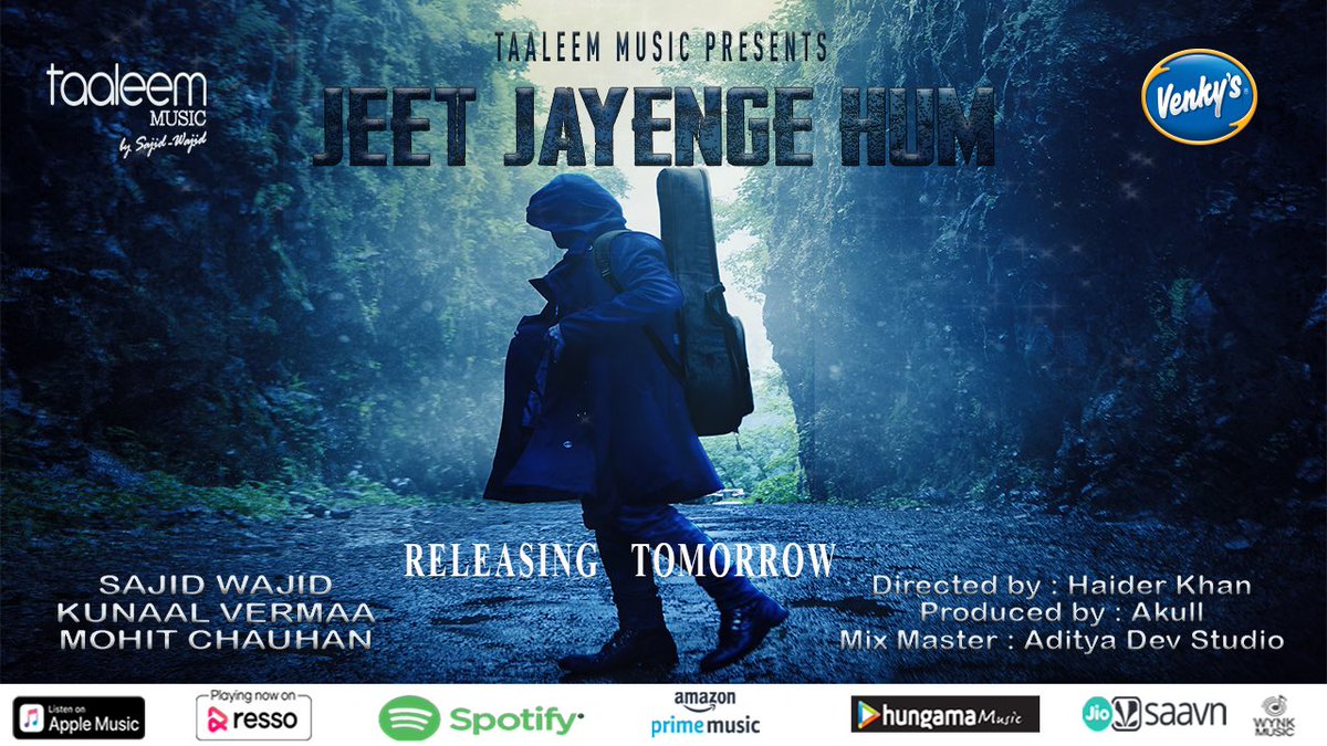 Teasing you with our new song ‘JEET JAYENGE HUM’ 👇 youtu.be/XBoi78X3wDs Dropping out tomorrow on all platforms. ————————————————— @SajidMusicKhan @wajidkhan7 @kunaalvermaa77 @_MohitChauhan @adityadevmusic @akullofficial @HaiderKhanMe #venkyschicken