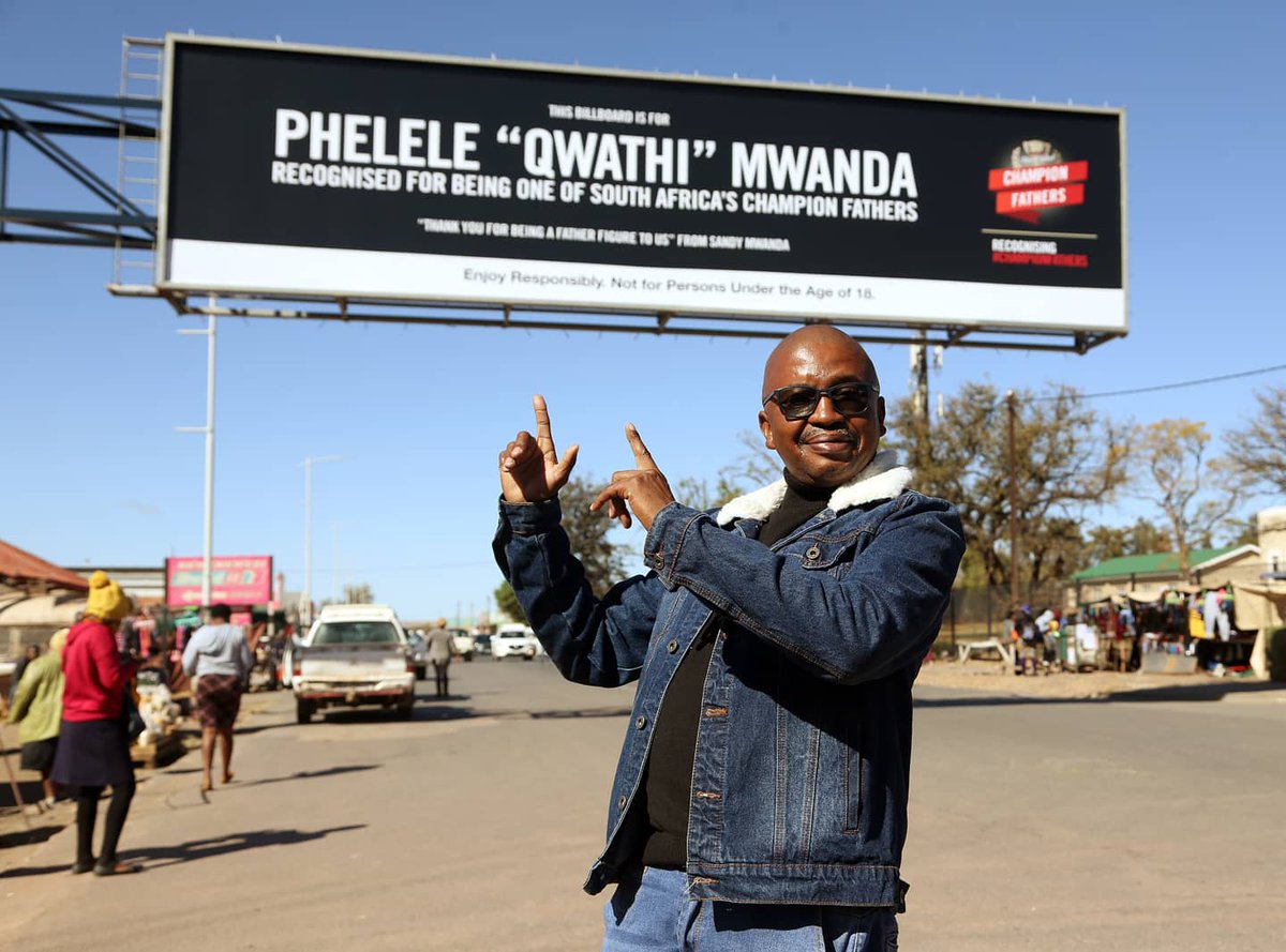 This past weekend, Phelele Mwanda from Cofimvaba in the Eastern Cape was honoured with a @BlackLabelSA billboard as a winner of the #ChampionFathers competition.

Sandiswa Mwanda & the rest of your community appreciate you Qwathi 💪🏾