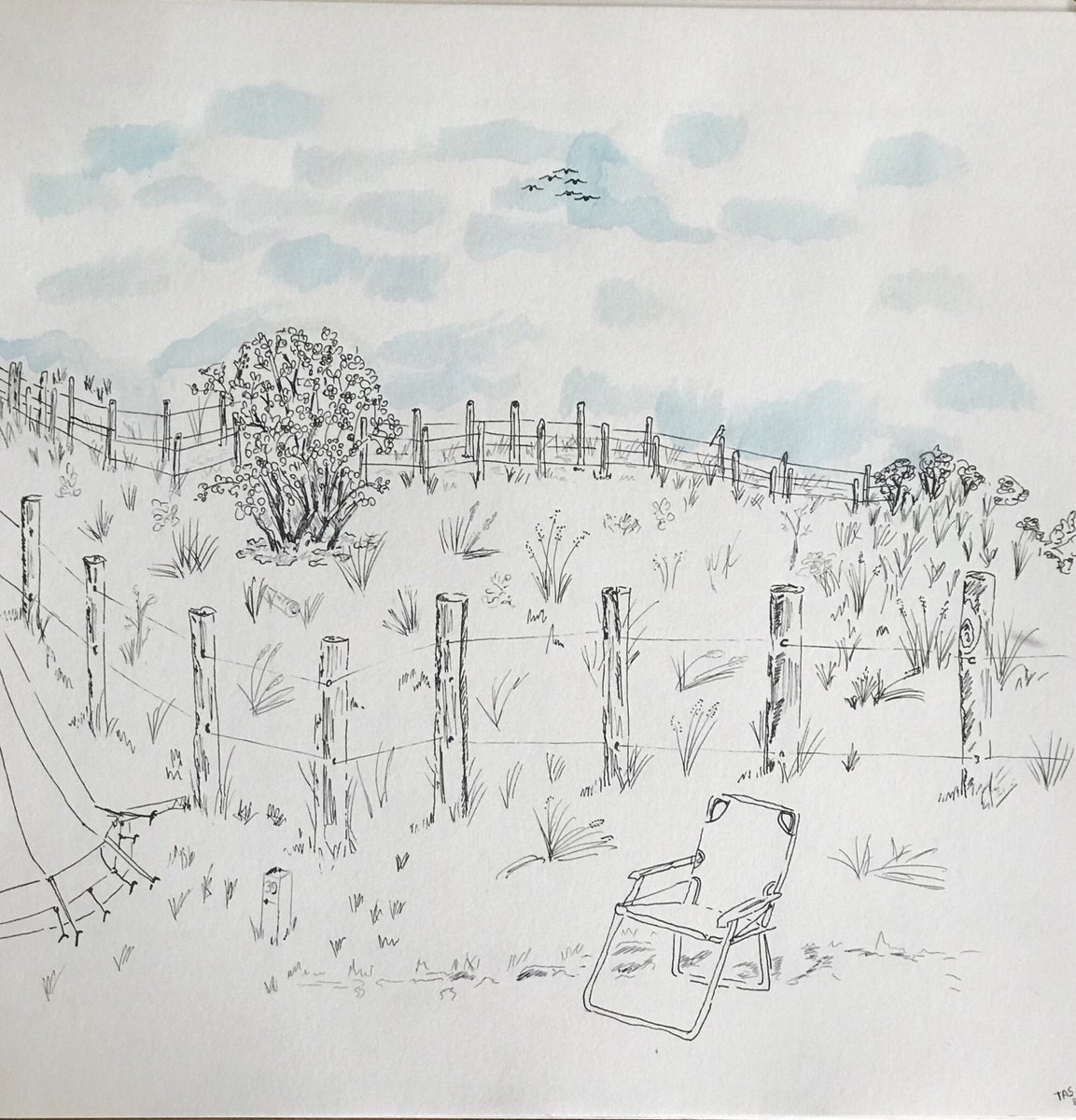 Tekenen vanuit de tent.