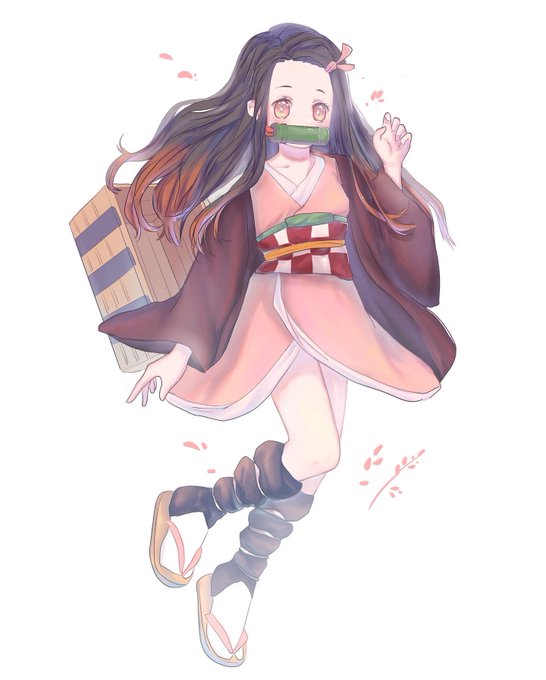 Pear🍐さんがTwitterに投稿した竈門禰豆子(鬼滅の刃)のイラスト。