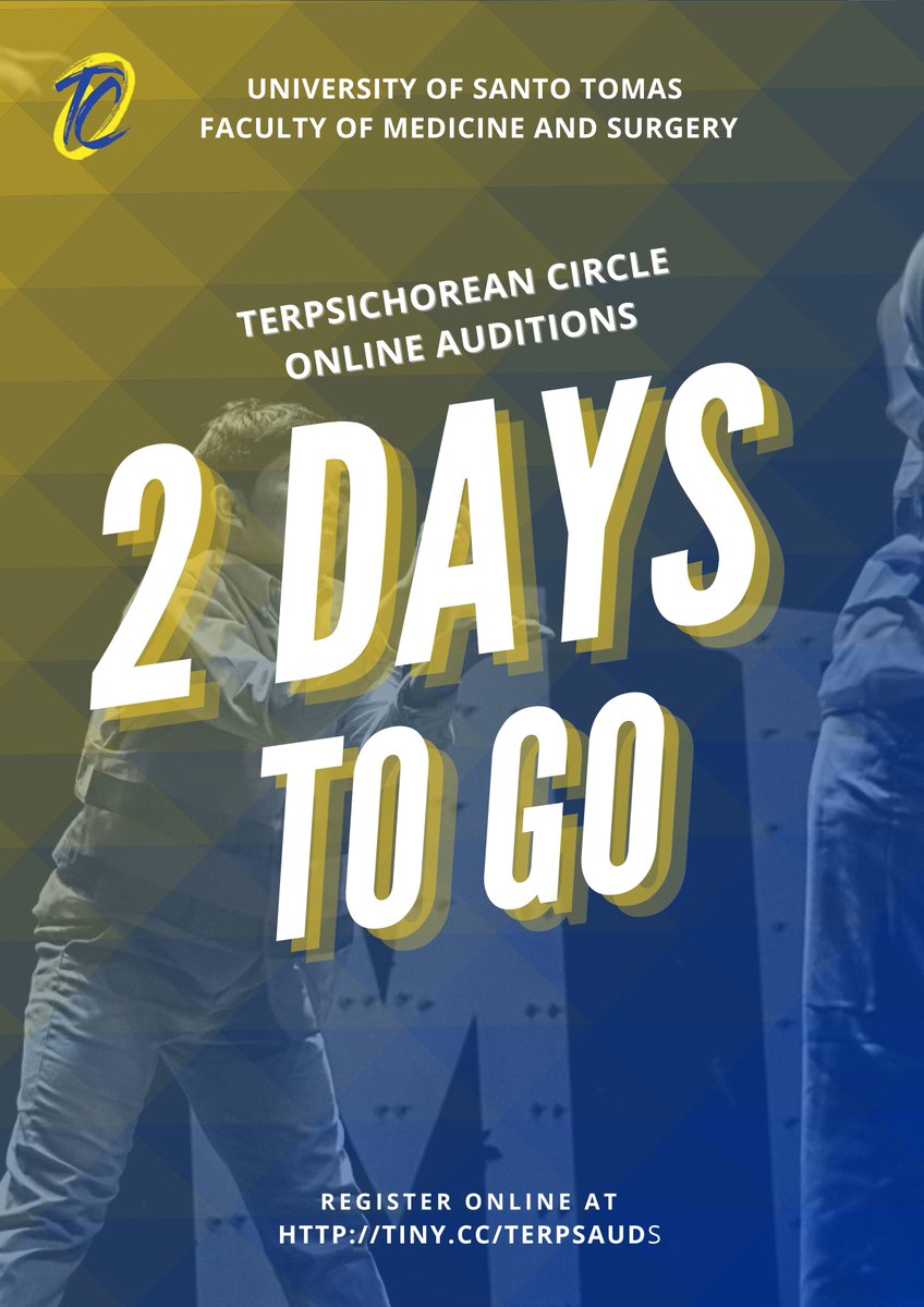 USTMED_TERPS's tweet photo. 2 days to go! Hope you have your piece prepared!

Come and join the official dance troupe of the UST Faculty of Medicine and Surgery, the TERPSICHOREAN CIRCLE💙💛

Just prepare a 1-minute dance routine and upload it on our Google drive.

Register online at https://t.co/QuP1k3Wxnj https://t.co/4MyRksKs6f
