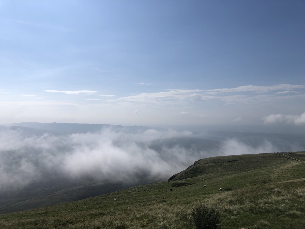 Top of Penyghent. Above the clouds. 

#keeponplodding