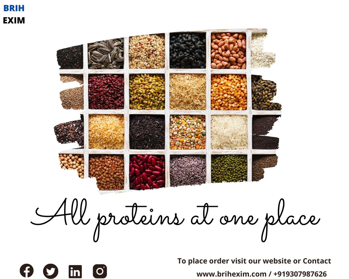 BrihExim's tweet photo. Share Healthy diet with your consumers and customers by getting world quality pulses. 
To order call us   📞 +919307987626
or
Visit our Website - https://t.co/HAqoKyoCLM
.
.
.
#plant #protein #pulses #exporters #import #healthy #Brih #exportquality #globaltrade #customer https://t.co/WGdhsb58z4