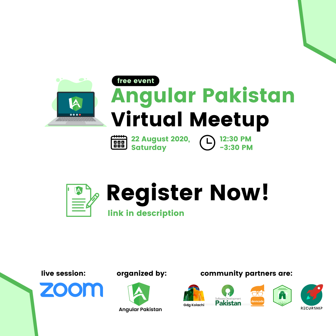 Registration is open now, follow the link and don't forget to share with fellow #angular #developers.

devncode.tech/events/5f34593…