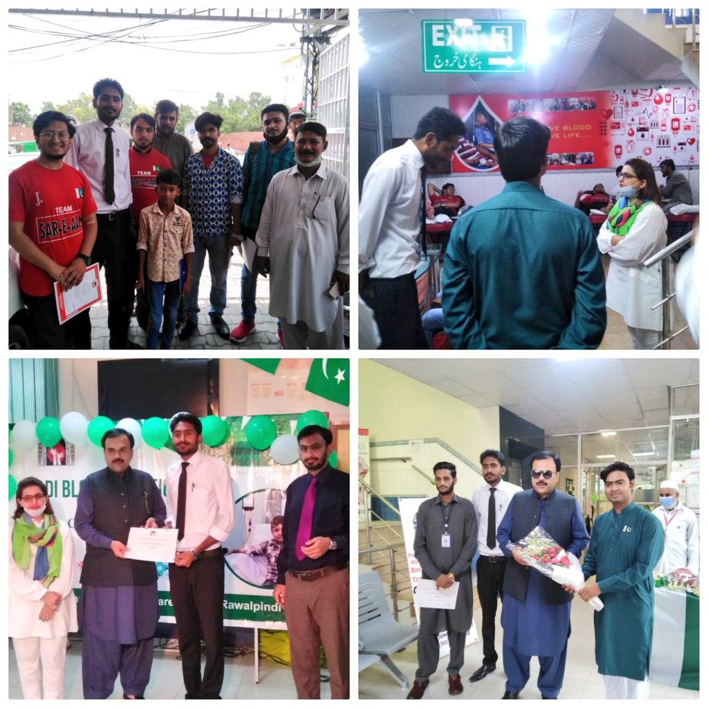 SareaamRwpNorth's tweet photo. آج ٹیم سرعام راولپنڈی نارتھ کے جانبازوں نےپاکستان تھلیسمیا سنٹر میں تھلیسیمیا کے مرض میں مبتلا بچوں کونہ بھولتے ہوئے اپنا خون عطیہ کیا. اللّٰہ تعالی ہمیں اور نیک کام کرنے کی توفیق عطا فرمائے آمین ثم آمین 
#PakistanHamashazindabad 
@iqrarulhassan https://t.co/ZkOQRrweun