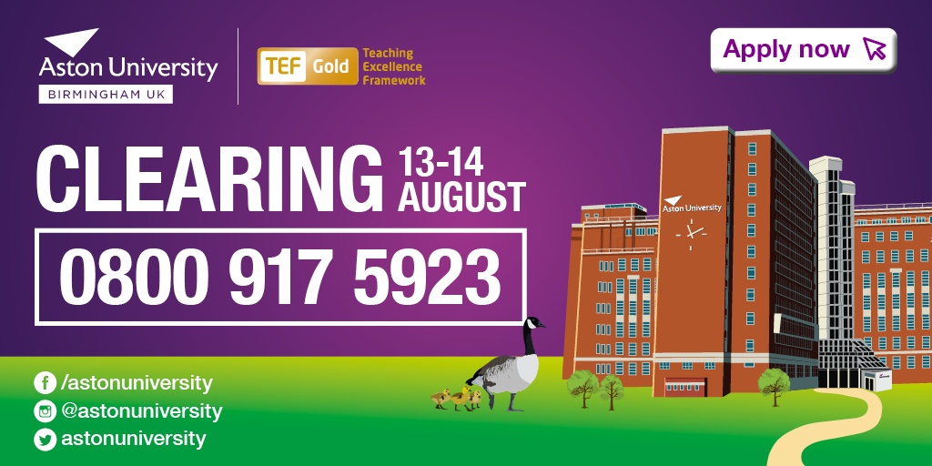 It's Results Day! Congratulations to you, but if you need to get in touch for Clearing, you can do so below:

📞 0800 917 5923 from 8am
🐦 Facebook, Twitter and Instagram from 8am
💻 orlo.uk/VysGS