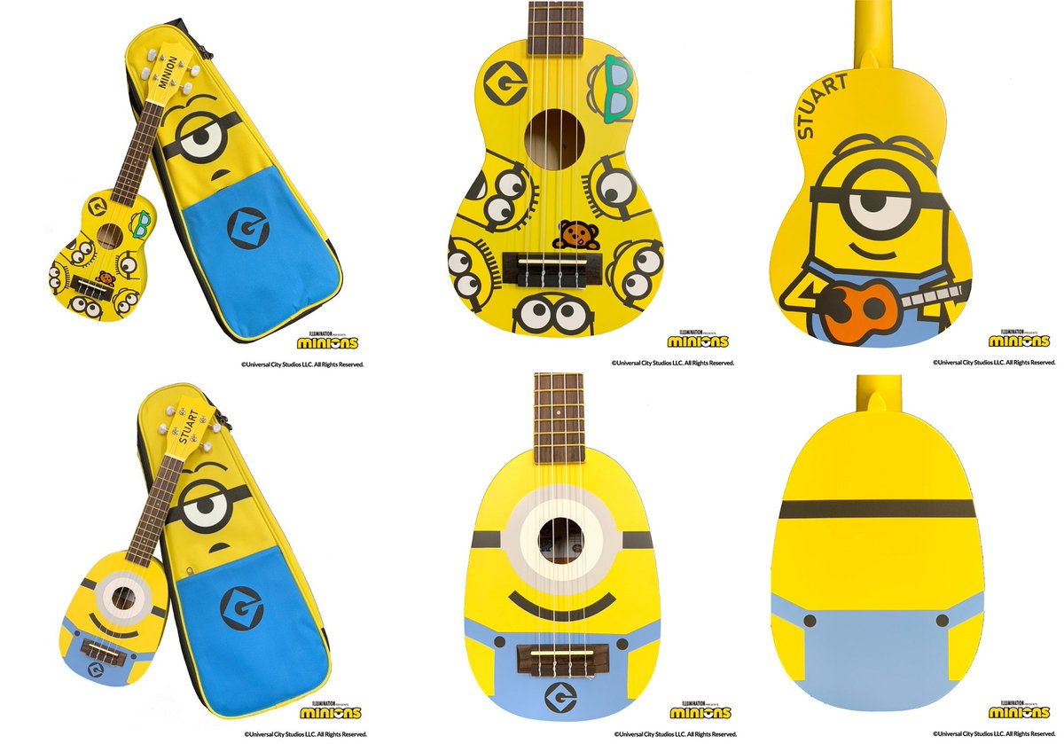 ট ইট র 愛曲楽器 大須店 新入荷情報 Ukulele Minions 超カワイイ ミニオンズウクレレが入荷 背面もバッグもミニオンズ おススメです ミニオンズ Minions