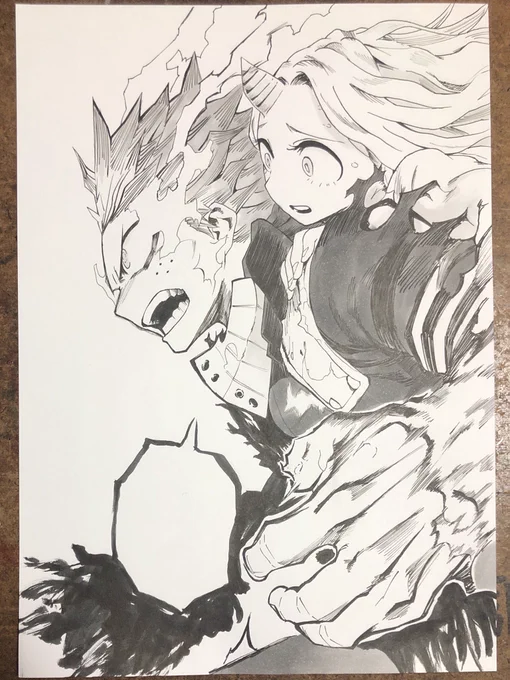 リクエスト絵完成‼︎
ワン・フォー・オール フルカウル 100%
#僕のヒーローアカデミア 
#緑谷出久 #壊理 
#描いてみた #模写 #コピック
#絵描きさんと繋がりたい 