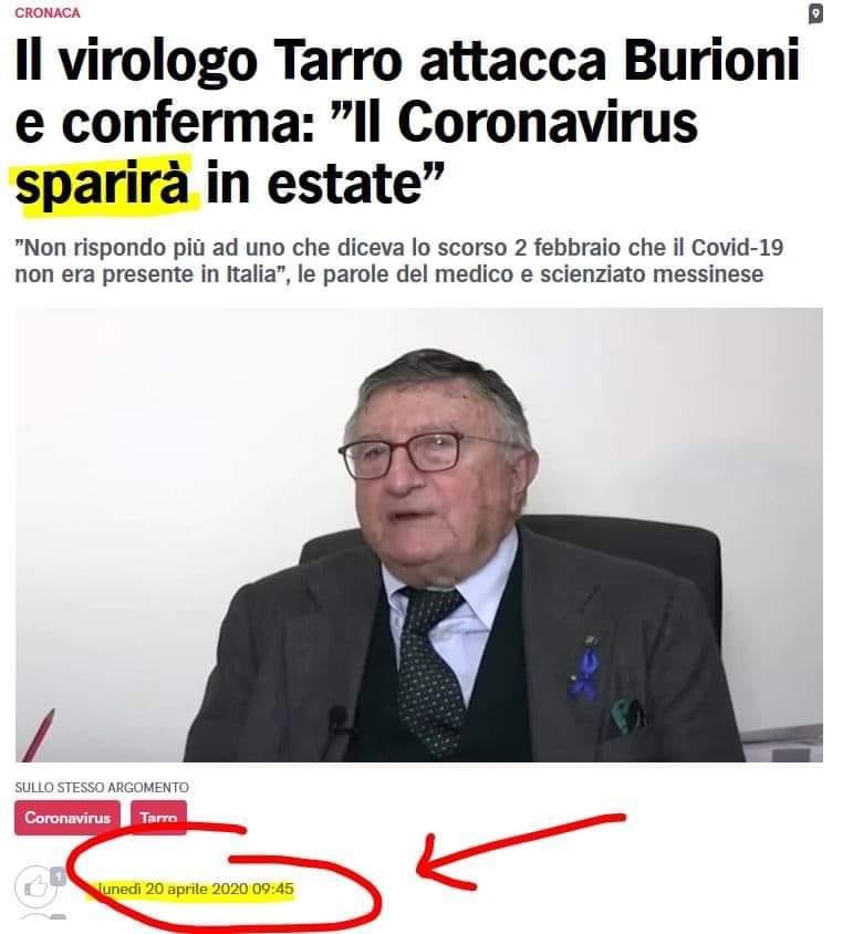 Io ogni tanto mi diverto a leggere gli oroscopi vecchi, sui giornali vecchi.

#oroscopo #previsioni #covid #covid19 #covid_19 #Tarro <a href="/RobertoBurioni/">Roberto Burioni</a>