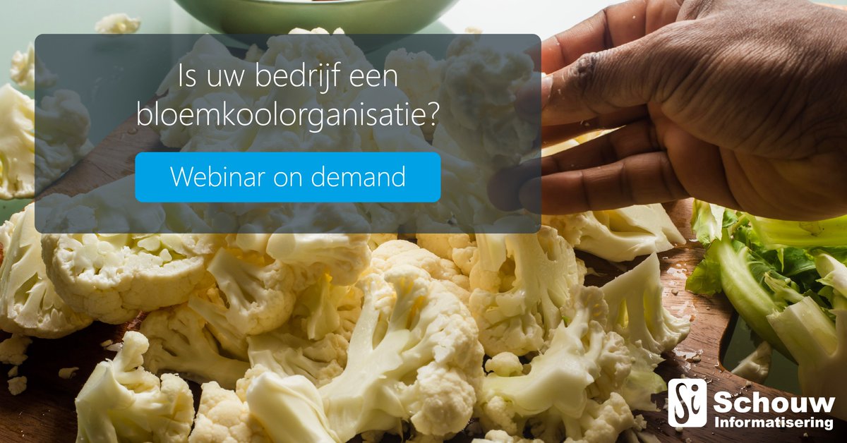 Heb je een paar weken geleden ons webinar over bloemkoolorganisaties (eilandautomatisering) gemist? No worries, je kunt het webinar via deze link terugkijken: schouw.org/nl/actueel/web… #forwardinfood