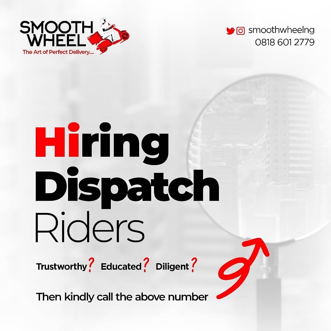 smoothwheelng's tweet photo. Job Vacancy for Ten (10) dispatch Riders. Kindly RT #SmoothWheelNg #Ibadan https://t.co/fXjedFecoI