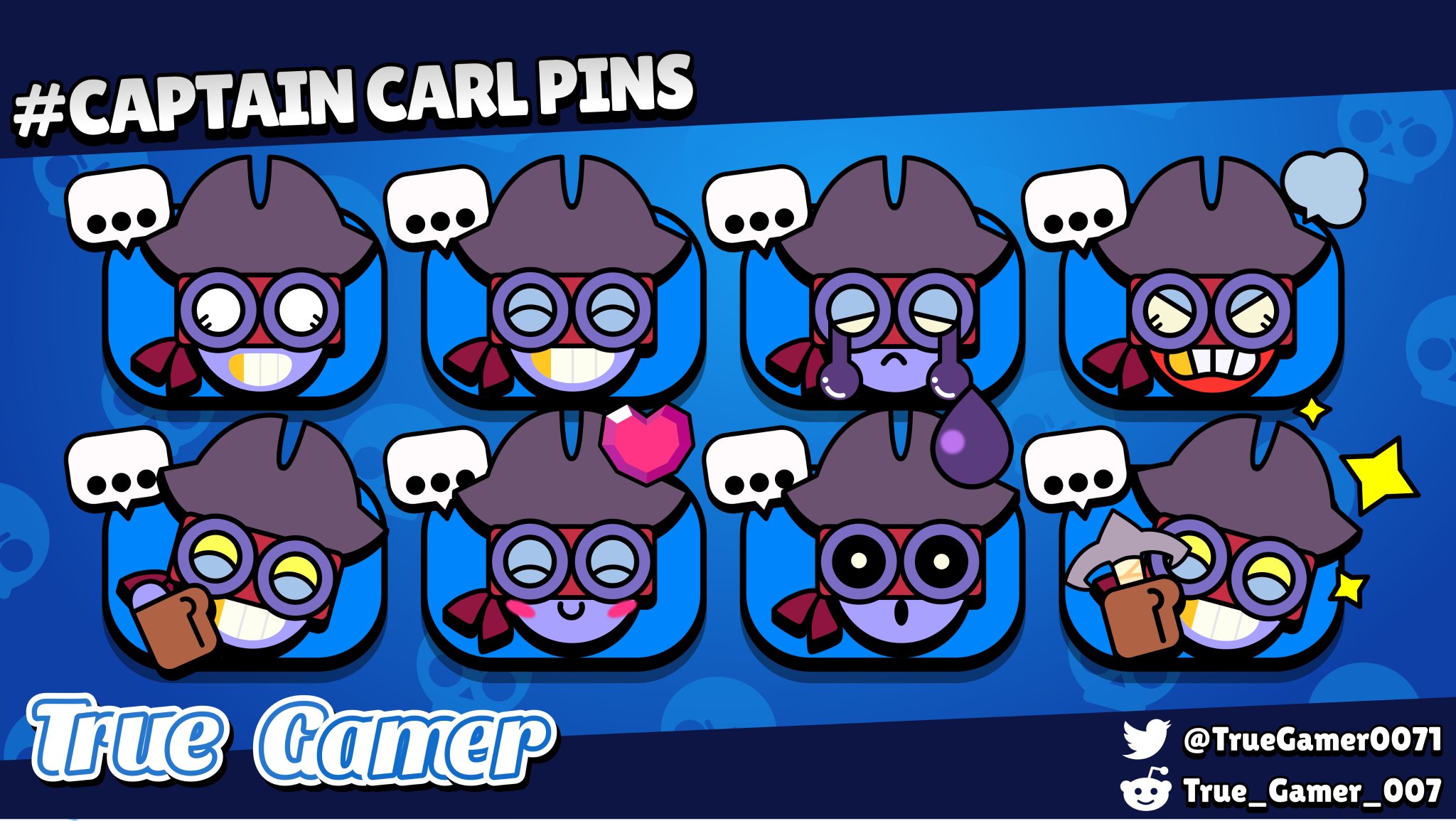 True Gamer 007 On Twitter Brawlstars Brawlerpins Captaincarl Captain Carl Pins Skin Count 55 108