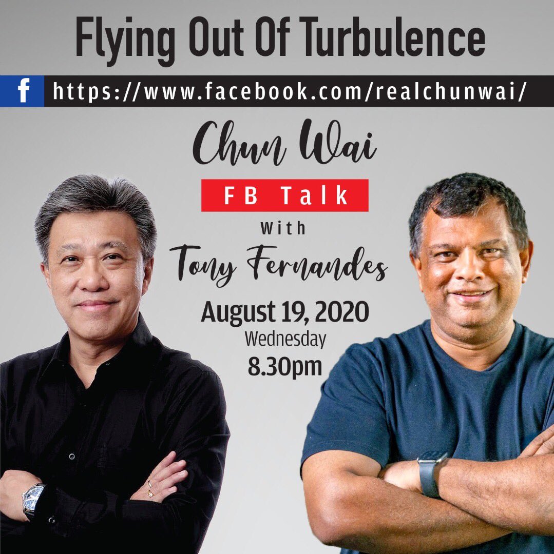 chunwai09's tweet photo. "I'm excited to announce that I will be hosting a FB Talk with @tonyfernandes next Wednesday! Watch the FB talk here at https://t.co/q1nob0wloY . Be part of our talk by submitting your questions in the comments below" #realchunwai https://t.co/vkW7OKwZZn