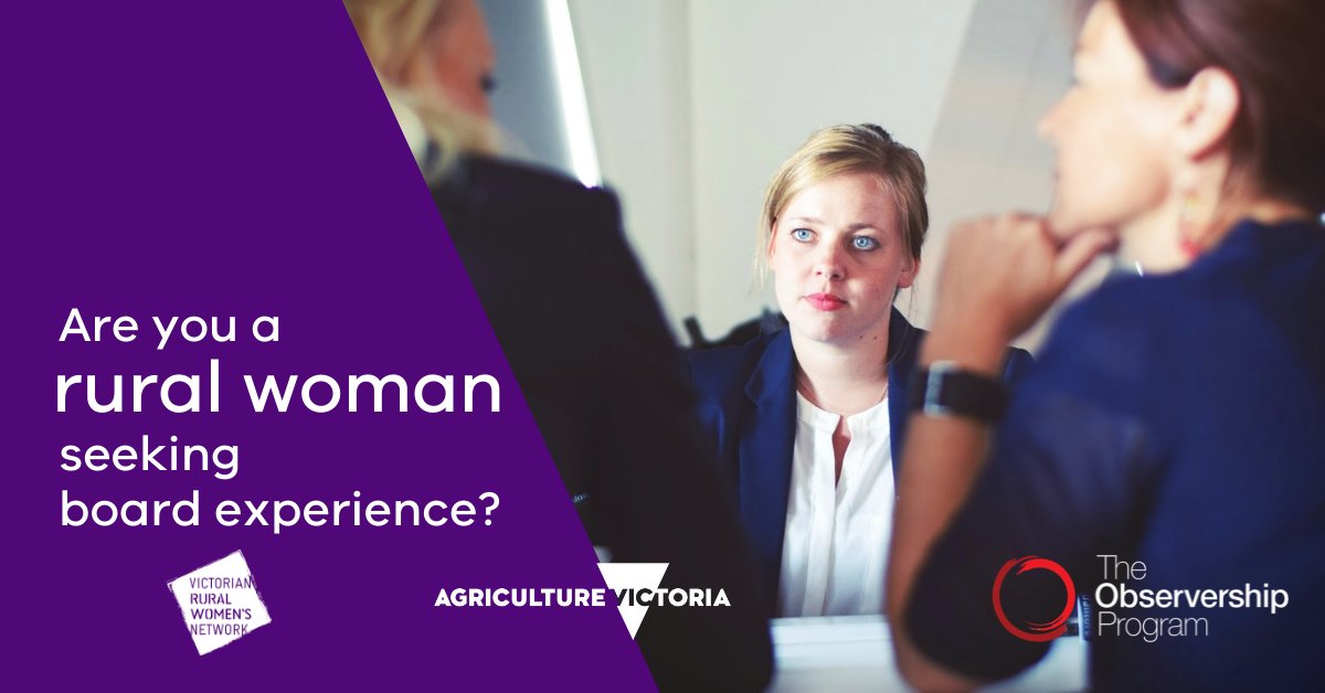 VRWNetwork's tweet photo. Applications for funded places on the 2021 @observershipprogram are now open, closing 16 August 2020. See https://t.co/UqnjW5TojA #vrwn #ruralwomen #leading #succeeding #strongerthroughconnection https://t.co/LbaYiOy4oL