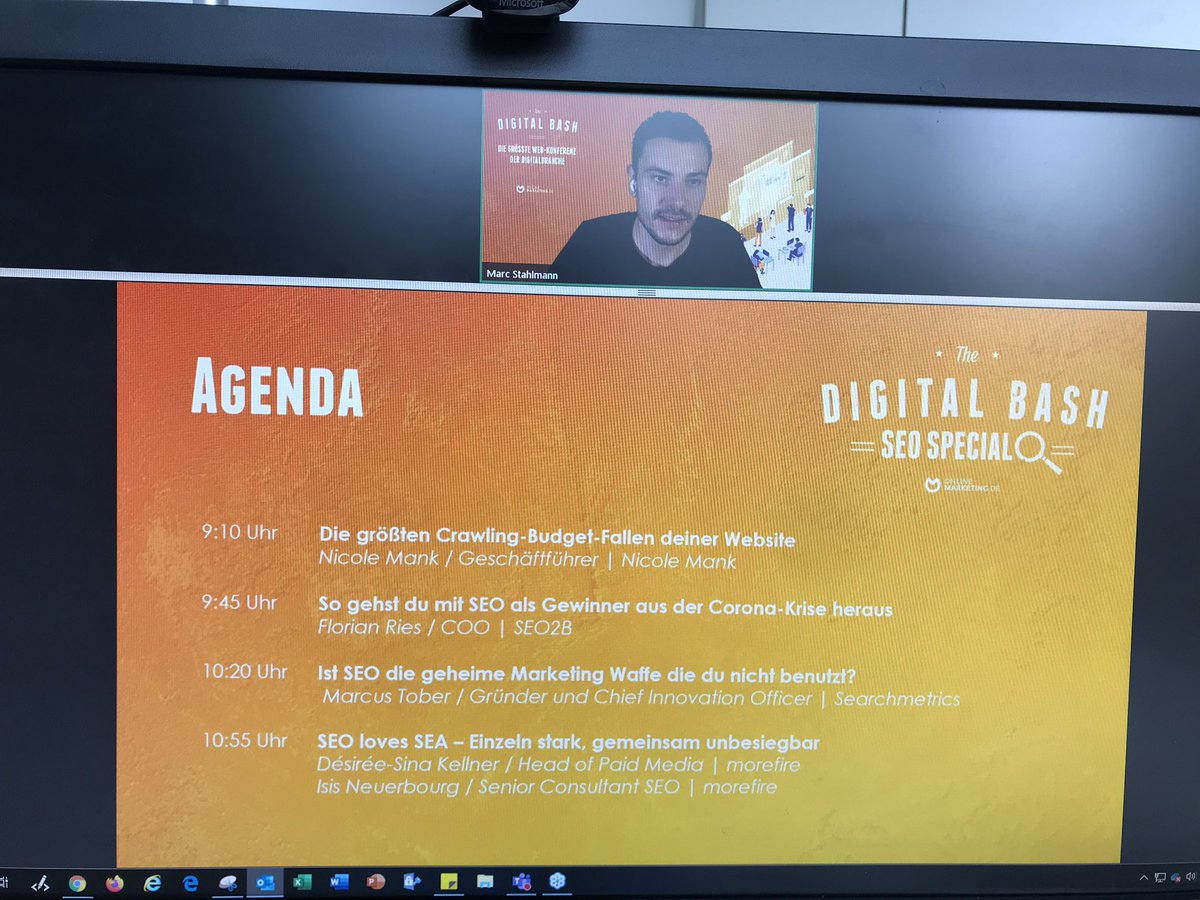 Annibuz's tweet photo. #DigitalBash20 zum Thema #SEO - gleich gehts los. Es sind wieder spannende Themen mit dabei 🤗 cooles Format @TheDigitalBash #digitalbash #OnlineMarketing https://t.co/C4SYdJ6KBF