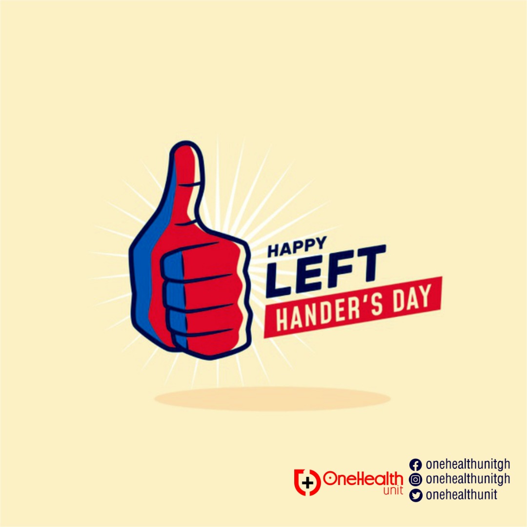 oneHealthunit's tweet photo. It's International Lefthanders Day.
All the leftys who have been scolded for using their left hand at any point- just be you. It is not a disability, a shortfall or a tag of disrespect.@UncoPaaTee @gkAdusei @samuelagyekum @AdjaseKodjo pls call the leftys
#southpaw
#onehealthunit https://t.co/iOlqT2Ipr1