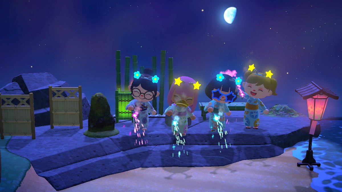 Siro2727's tweet photo. 職場の人と花火大会🌟
私の島集合だったから急いで写��スポットを作りました(›´ω`‹ )w

海辺の端っこは花火が撮りやすい📷✨

#どうぶつの森     #AnimalCrossing     #ACNH     #NintendoSwitch #ミツカン島 https://t.co/FnOHAqPHzR