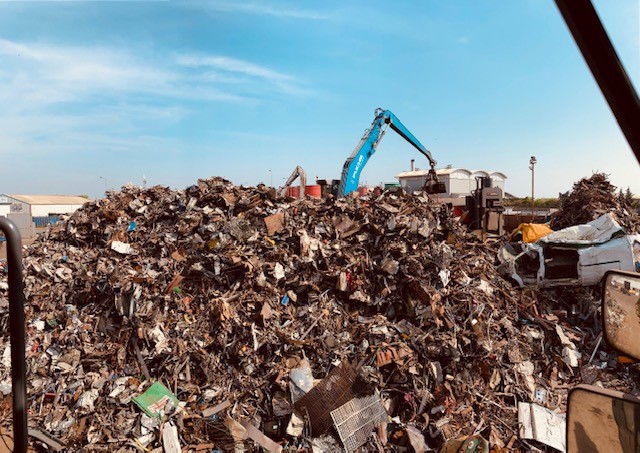 Busy processing scrap metal!