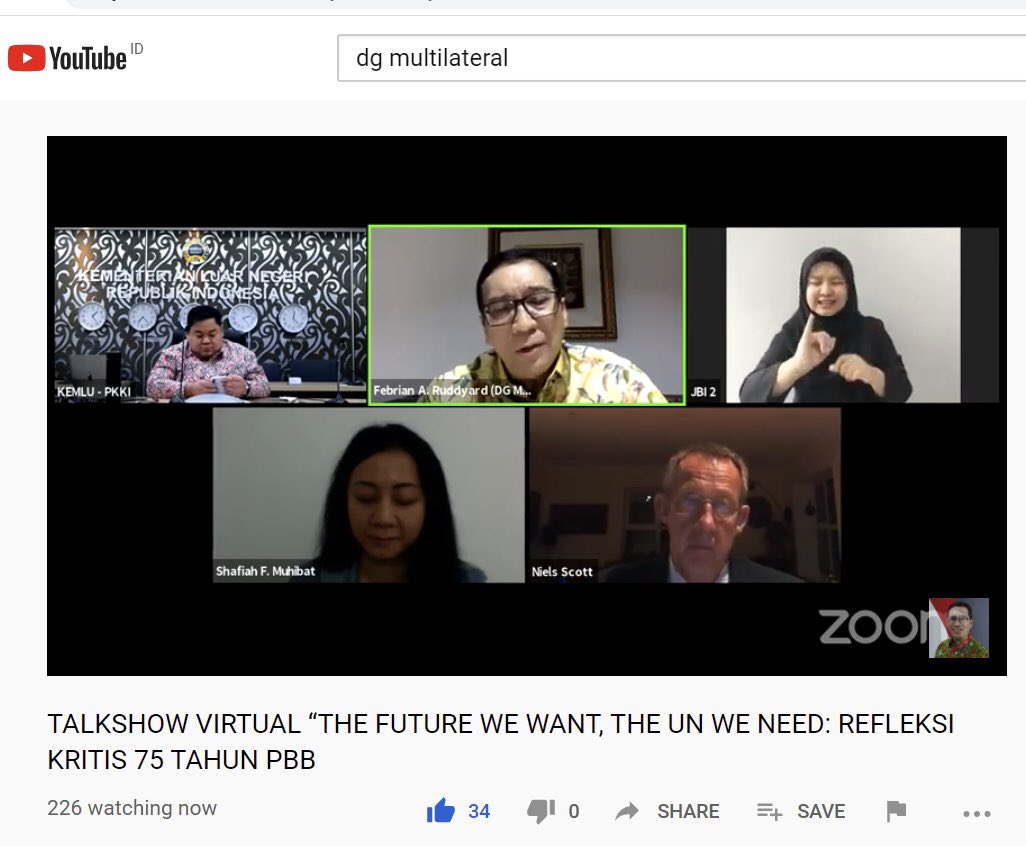 F_Ruddyard's tweet photo. In today’s #UN75 Talkshow opened by @MenluRI, I emphasized: 
✅ Pandemic leaves countries &amp; @UN with no options than to respond swiftly, decisively, and accurately;
✅ 🇮🇩 is committed to support @UN and believes that multilateralism remains relevant to overcome global issues https://t.co/UZwc0PKsJU