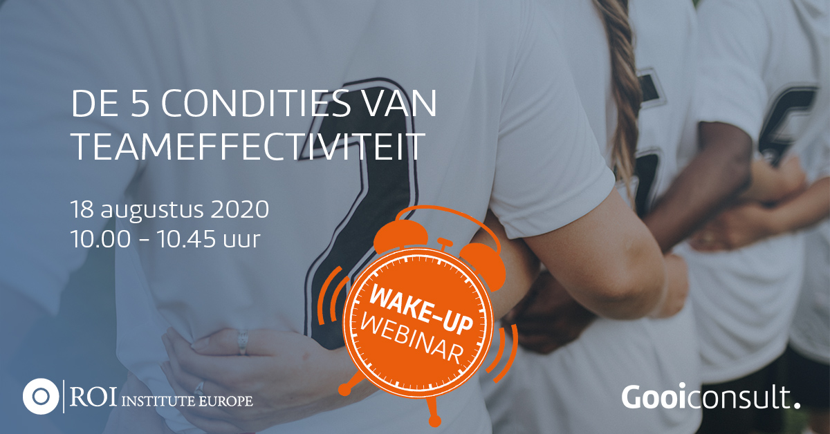 Werken aan teameffectiviteit werkt alleen als het gericht is op de juiste conditie. Weten hoe? Schrijf je in voor onze Wake-up webinar op 18 augustus > gooiconsult.nl/wake-up-webina…