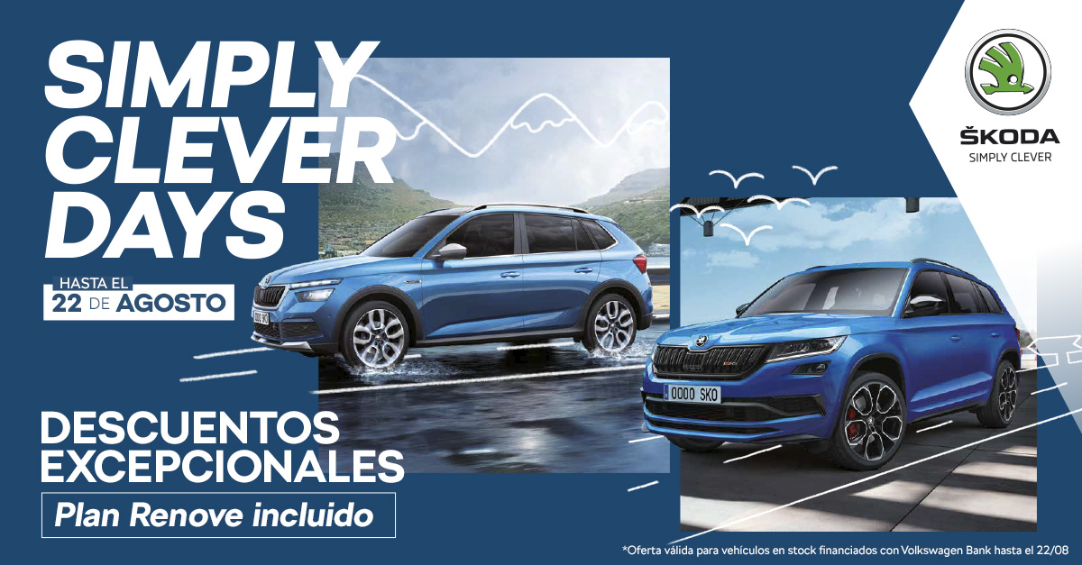 Llévate un ŠKODA aprovechando descuentos excepcionales y el Plan Renove. Tienes hasta el 22/08 para solicitar tu oferta: bit.ly/Cita-Menabi.