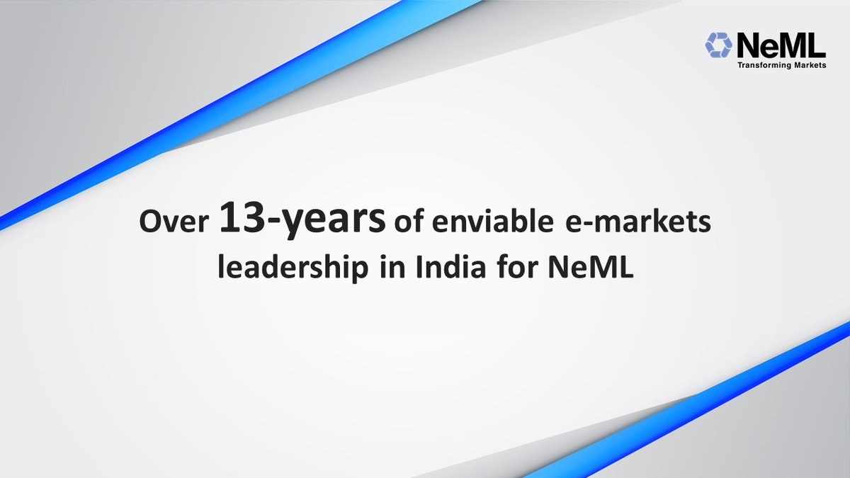 NCDEXeMarkets's tweet photo. Over 13-years of enviable e-markets leadership in India for NeML #agricommodities #trust #emarket #agritech #fintech https://t.co/FiqLARcQmO